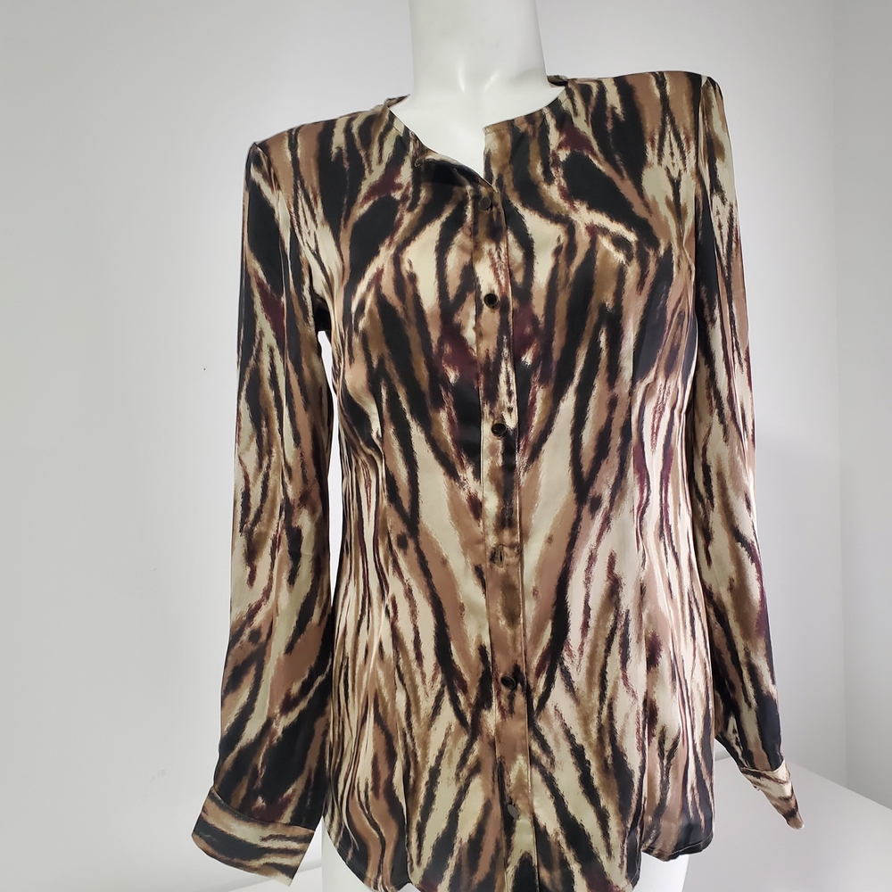 Jockey Brown and Black Patterned Blouse